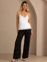 [أبيض] SilkSilky-SA Spaghetti Strap V Neck كامي 007
