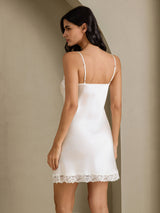 [أبيض] SilkSilky-SA Sleeveless V Neck باس النوم 002