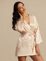 [شامبانيا] SilkSilky-SA 3/4 Sleeve رداء حمام نسائي 004
