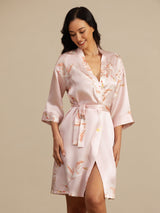 [لون القرنفل] SilkSilky-SA 3/4 Sleeve رداء حمام نسائي 001