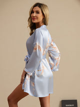 [أزرق فاتح] SilkSilky-SA 3/4 Sleeve رداء حمام نسائي 002