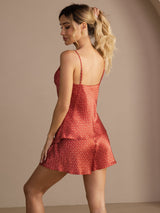 [جينكو نبيذي] SilkSilky-SA Sleeveless V Neck مجموعة قميص قصير 002