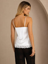 [أبيض] SilkSilky-SA Spaghetti Strap V Neck كامي 002