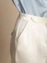 [أبيض] SilkSilky-SA 19Momme الحرير Womens Pants 004