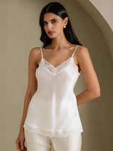 [أبيض] SilkSilky-SA Spaghetti Strap V Neck كامي 003
