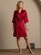 [خمر] SilkSilky-SA 3/4 Sleeve رداء حمام نسائي 006