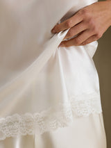 [أبيض] SilkSilky-SA Spaghetti Strap V Neck كامي 005