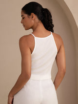 [أبيض] SilkSilky-SA Sleeveless Crew Neck كامي 002