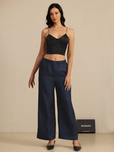 [أسود] SilkSilky-SA Spaghetti Strap V Neck كامي 007
