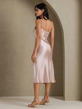 [رمادي الظل] SilkSilky-SA Sleeveless V Neck فساتين نسائية 002