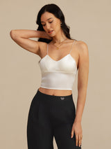 [أبيض] SilkSilky-SA Spaghetti Strap V Neck كامي 006