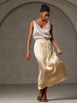 [رمادي الظل] SilkSilky-SA Sleeveless V Neck كامي 005