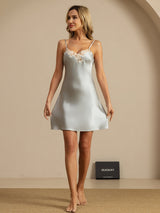 [أزرق فاتح] SilkSilky-SA Sleeveless V Neck باس النوم 006