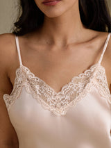 [لون القرنفل] SilkSilky-SA Sleeveless V Neck باس النوم 004