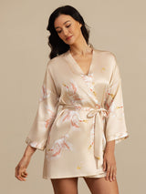 [شامبانيا] SilkSilky-SA 3/4 Sleeve رداء حمام نسائي 005