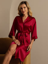 [خمر] SilkSilky-SA 3/4 Sleeve رداء حمام نسائي 004