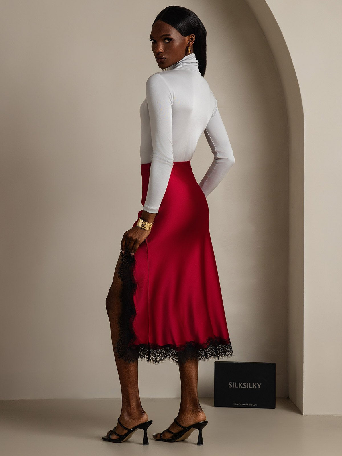 [رمادي فاتح] SilkSilky-SA الأكمام الطويلة ياقة مدورة تي شيرت نسائية 002