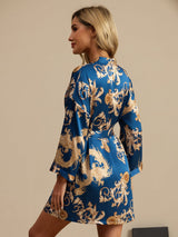 [تنين نيفي] SilkSilky-SA 3/4 Sleeve رداء حمام نسائي 002