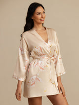 [شامبانيا] SilkSilky-SA 3/4 Sleeve رداء حمام نسائي 001