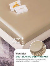 [اللون البيج] SilkSilky-SA 19Momme Pure Silk Bedding Set 004