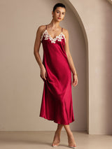 [خمر] SilkSilky-SA Sleeveless V Neck فساتين نسائية 001