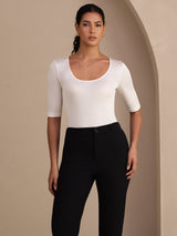 [أبيض] SilkSilky-SA Half Sleeve تي شيرت نسائية 001