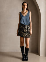 [أزرق بترولي حقيقي] SilkSilky-SA Sleeveless V Neck كامي 005