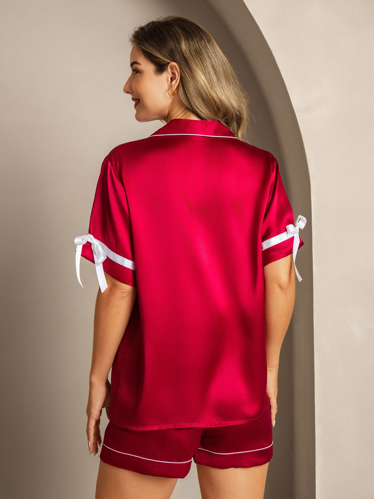 [خمر] SilkSilky-SA الحرير الخالص Womens Pajamas 002,