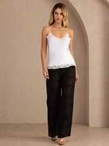 [أبيض] SilkSilky-SA Spaghetti Strap V Neck كامي 006