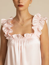 [لون القرنفل] SilkSilky-SA Sleeveless Square Neck باس النوم 004