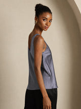 [الرمادي الداكن] SilkSilky-SA Sleeveless V Neck كامي 005