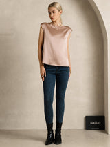 [توسكانا] SilkSilky-SA Cap Sleeve Round Neck تي شيرت نسائية 004