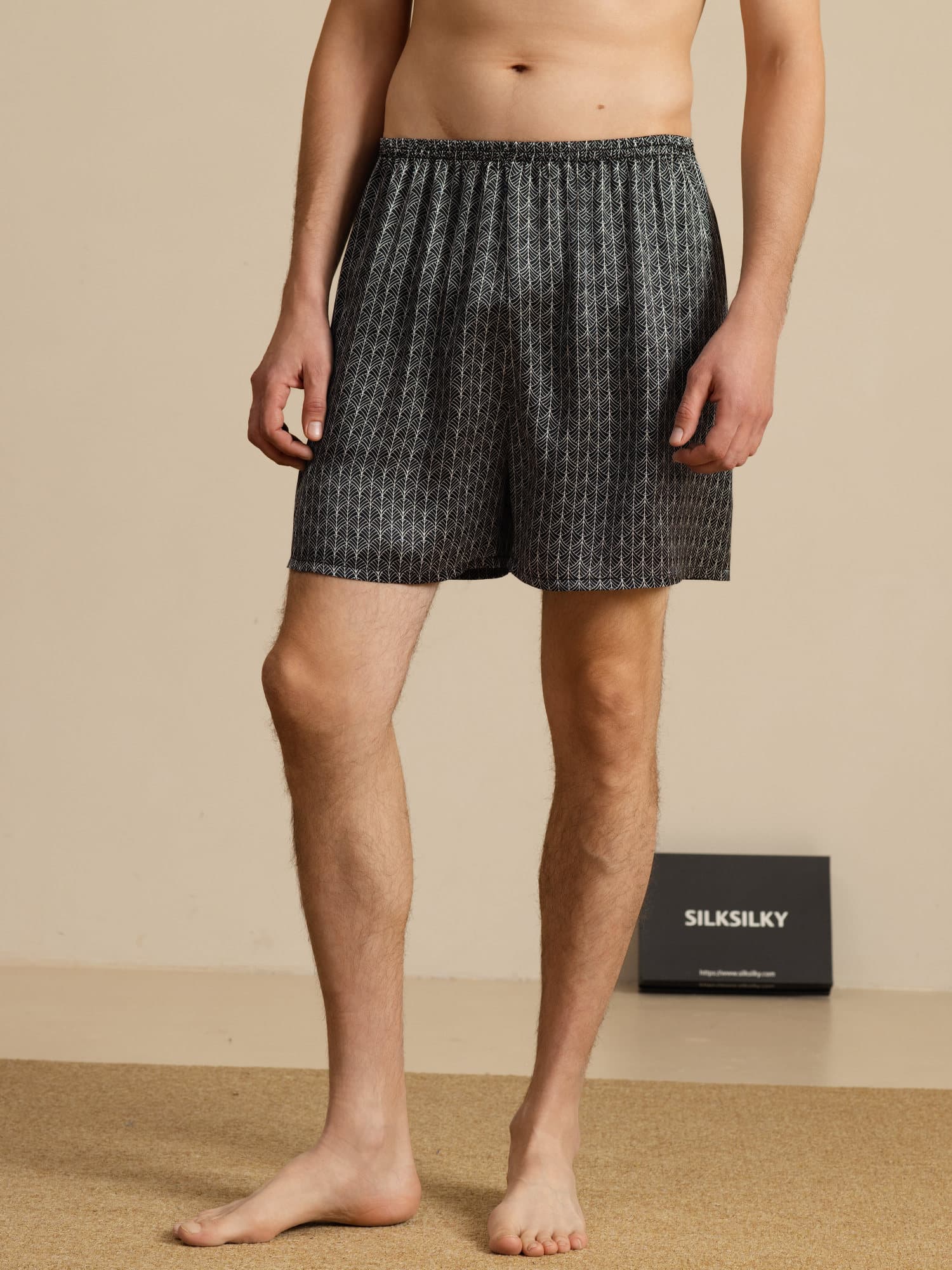 [الجنكة السوداء] SilkSilky-SA Mens Sleep Bottoms 001