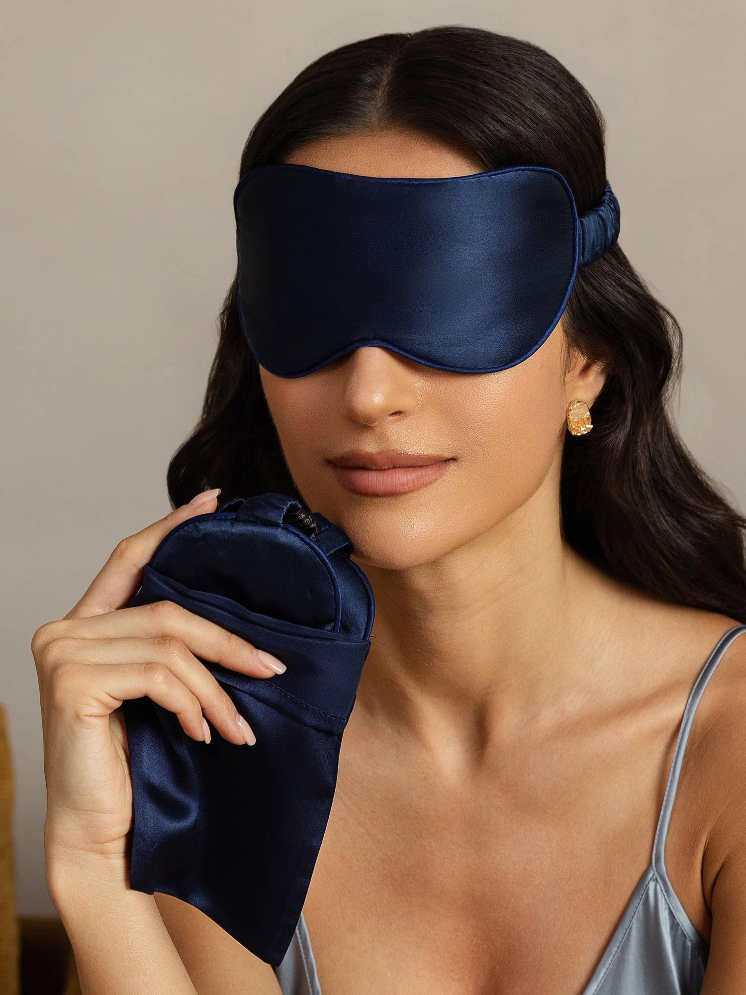 [أزرقغامق] SilkSilky-SA الحرير الخالص Eye Mask 001