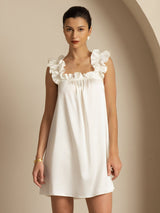 [أبيض] SilkSilky-SA Sleeveless Square Neck باس النوم 003