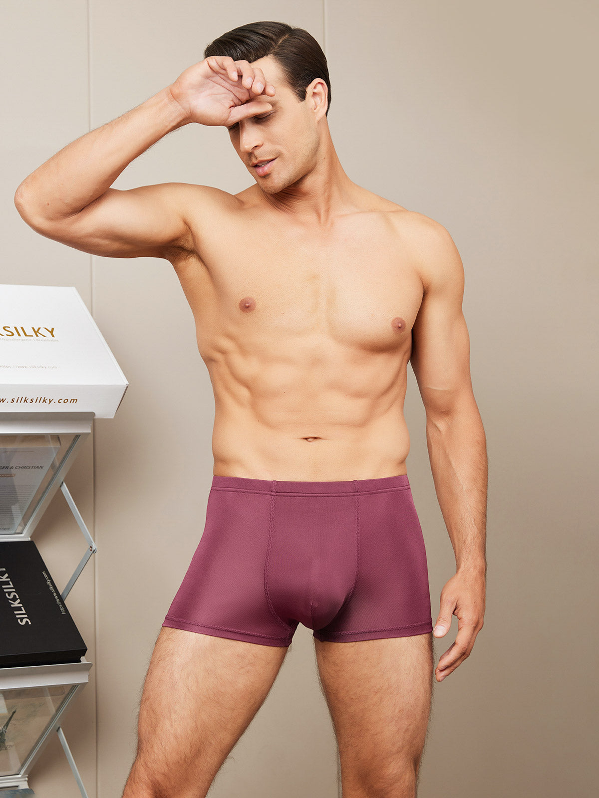 SilkSilky SA محبوك الحرير Mens Underwear خمر 003