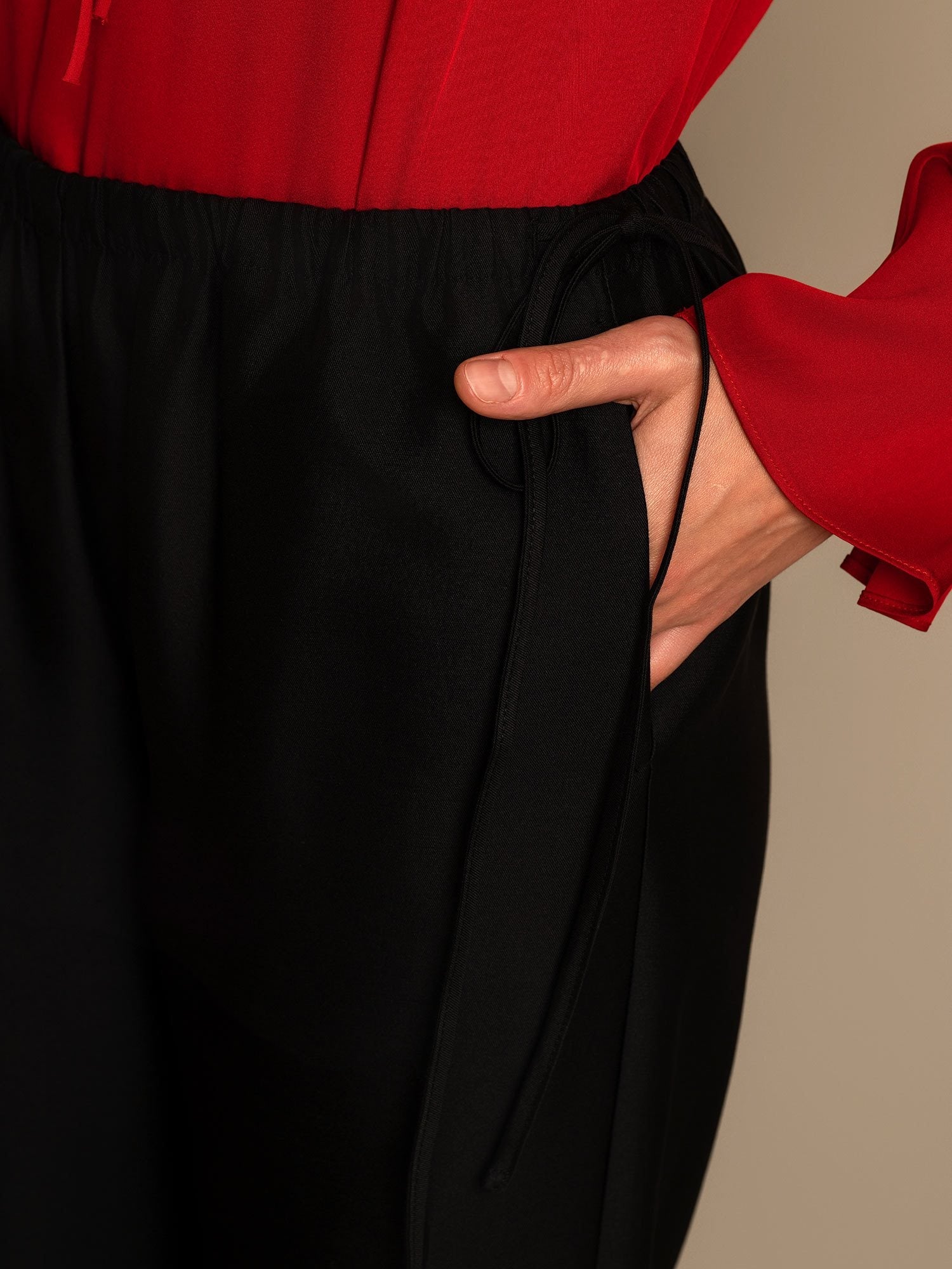 [أسود] SilkSilky-SA 32Momme الحرير Womens Pants 004,