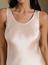 [اللون البيج] SilkSilky-SA Sleeveless فساتين نسائية 004