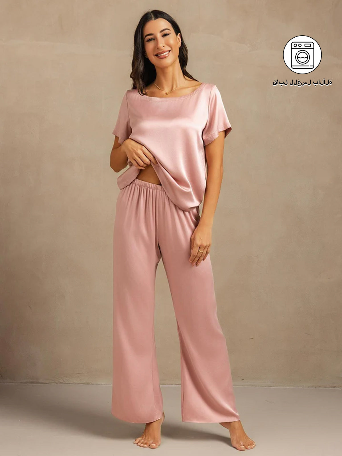 [بشرة الخوخ] SilkSilky-SA 19Momme الحرير Womens Pajamas 001