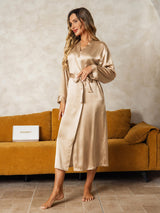 [شامبانيا] SilkSilky-SA Long Sleeve رداء حمام نسائي 005