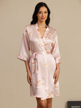 [لون القرنفل] SilkSilky-SA 3/4 Sleeve رداء حمام نسائي 005