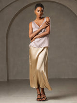[رمادي الظل] SilkSilky-SA Sleeveless V Neck كامي 007