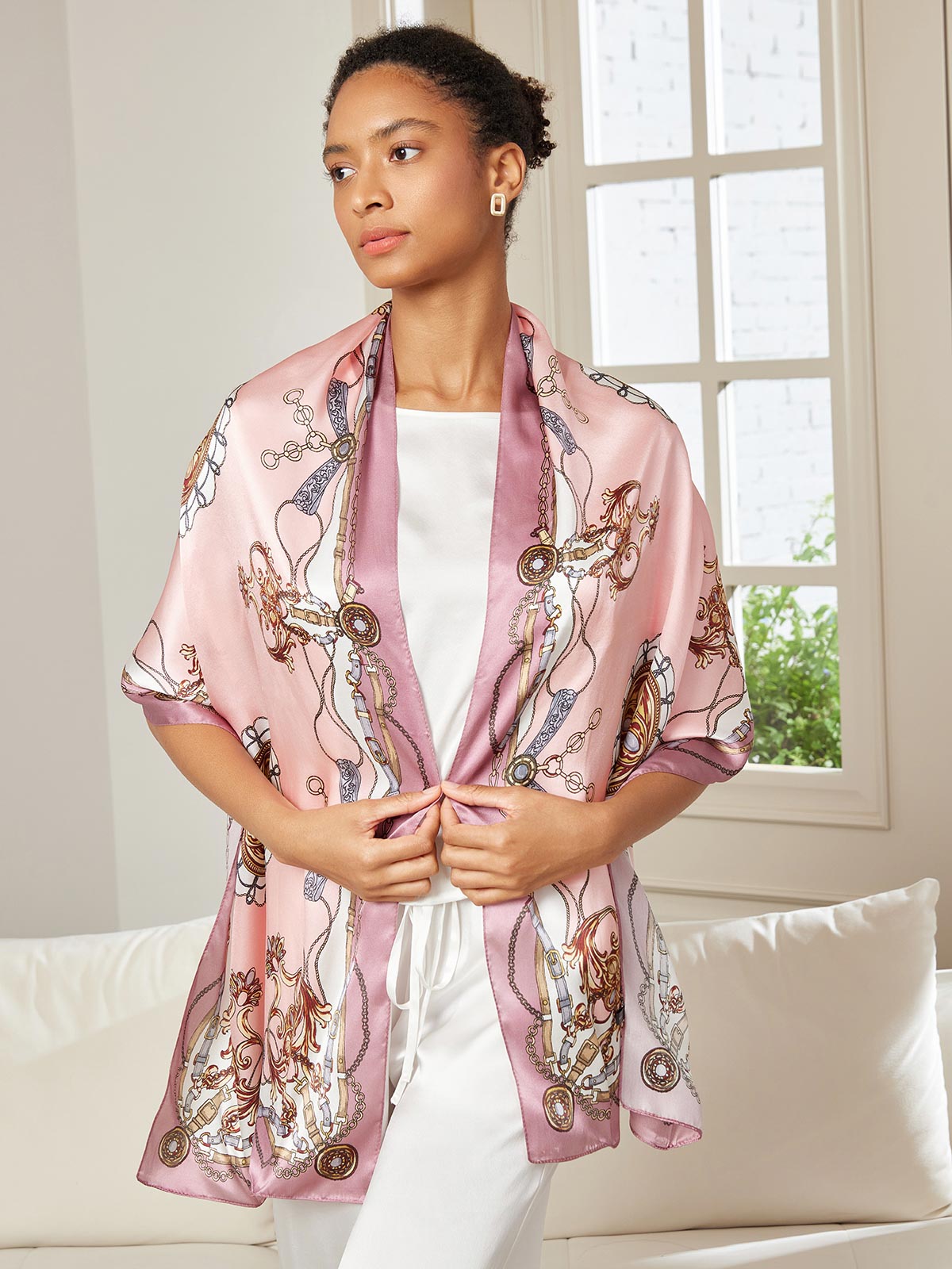 [P019] SilkSilky-SA الحرير الخالص Scarf 001,