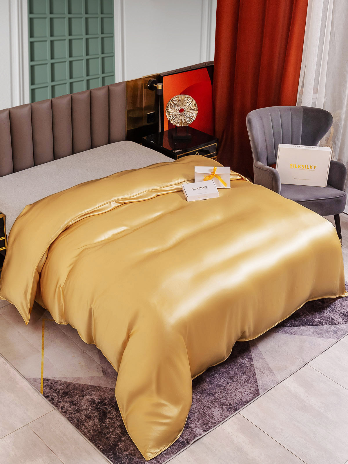 [شامبانيا] SilkSilky-SA 25Momme Duvet Covers 001