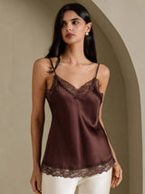 [بني] SilkSilky-SA Spaghetti Strap V Neck كامي 007