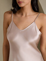 [رمادي الظل] SilkSilky-SA Sleeveless V Neck باس النوم 004