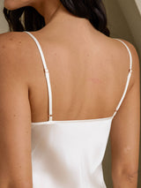 [أبيض] SilkSilky-SA Sleeveless V Neck باس النوم 005