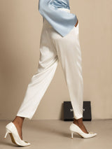 [أبيض] SilkSilky-SA 19Momme الحرير Womens Pants 002