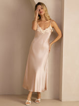 [لون القرنفل] SilkSilky-SA Sleeveless V Neck فساتين نسائية 006