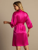 [وردة حمراء] SilkSilky-SA 3/4 Sleeve رداء حمام نسائي 002